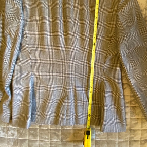 Lauren Ralph Lauren Wool Blazer Women's sz 8 Brown Herringbone Pockets Lined - Picture 12 of 13